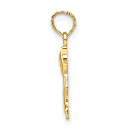 14K Gelbgold Mini Sitting Kitten Charm