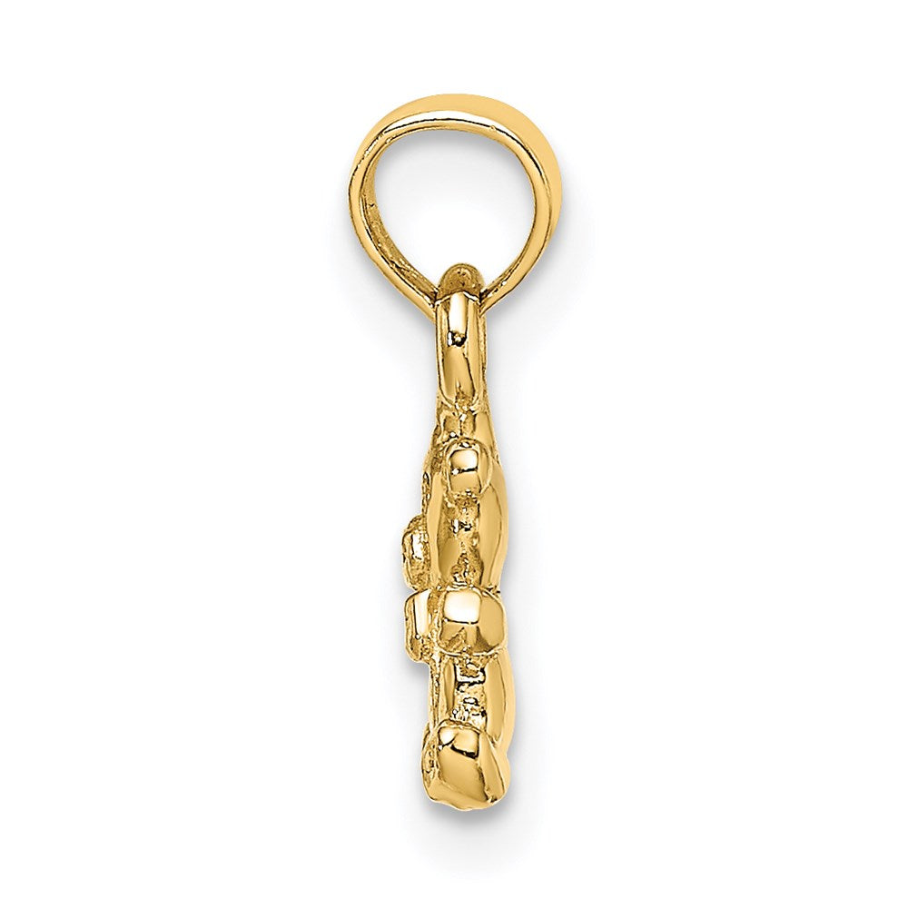 14K Gelbgold 3-d Mini Teddy Bär Charm