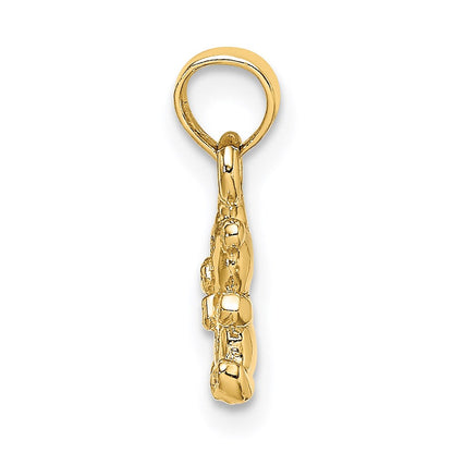 14K Gelbgold 3-d Mini Teddy Bär Charm
