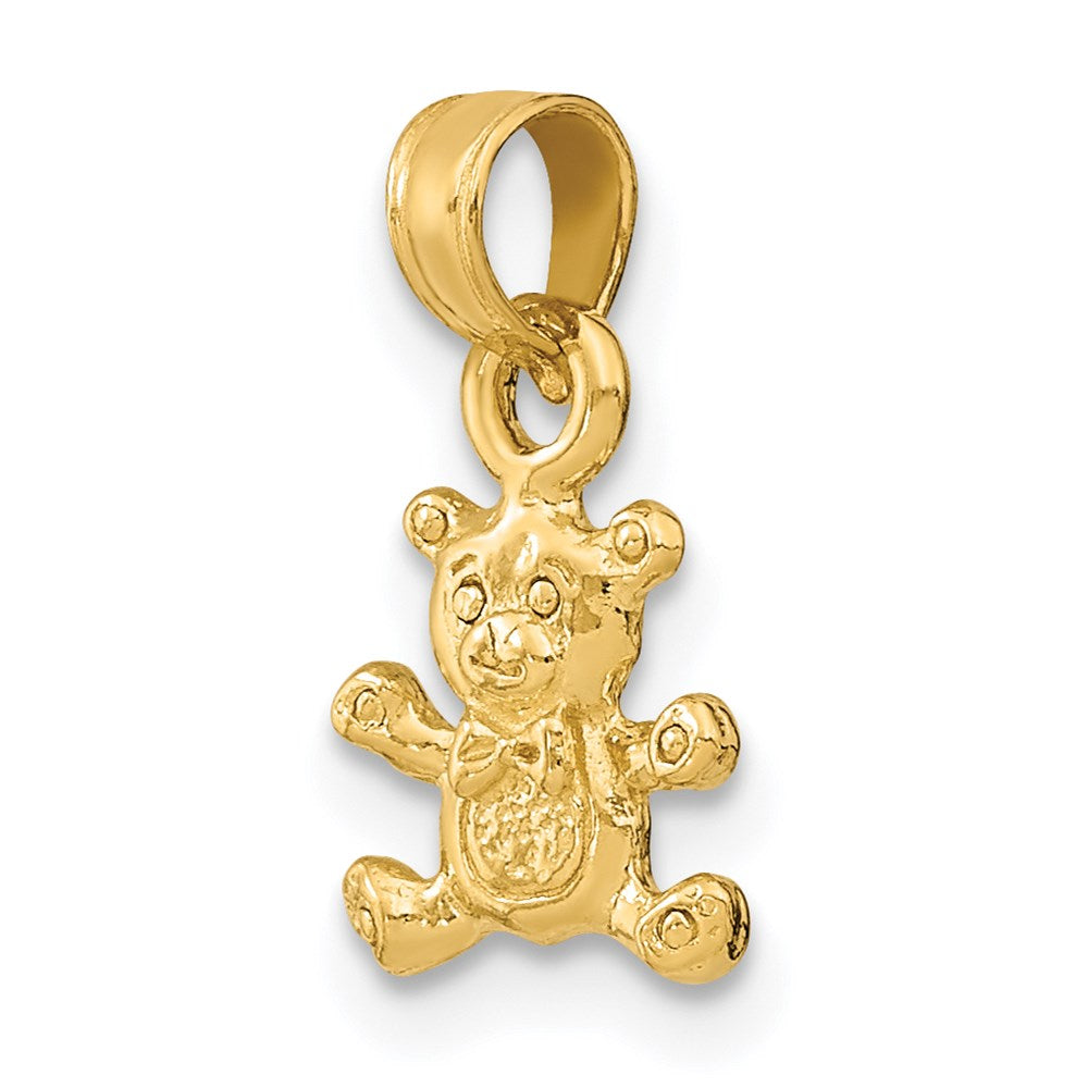 14K Gelbgold 3-d Mini Teddy Bär Charm