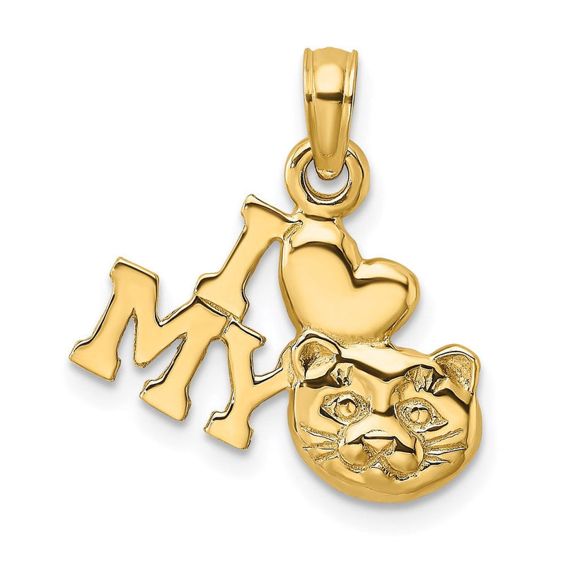 14K Gelbgold Charm „I LOVE MY CAT