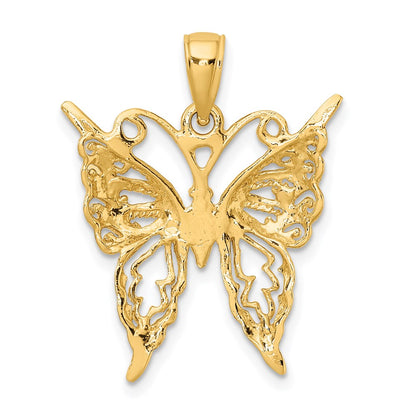 14K Gelbgold Schmetterlings-Charm mit Ausschnitt