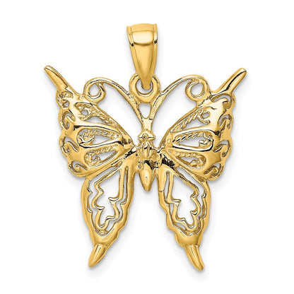 14K Gelbgold Schmetterlings-Charm mit Ausschnitt