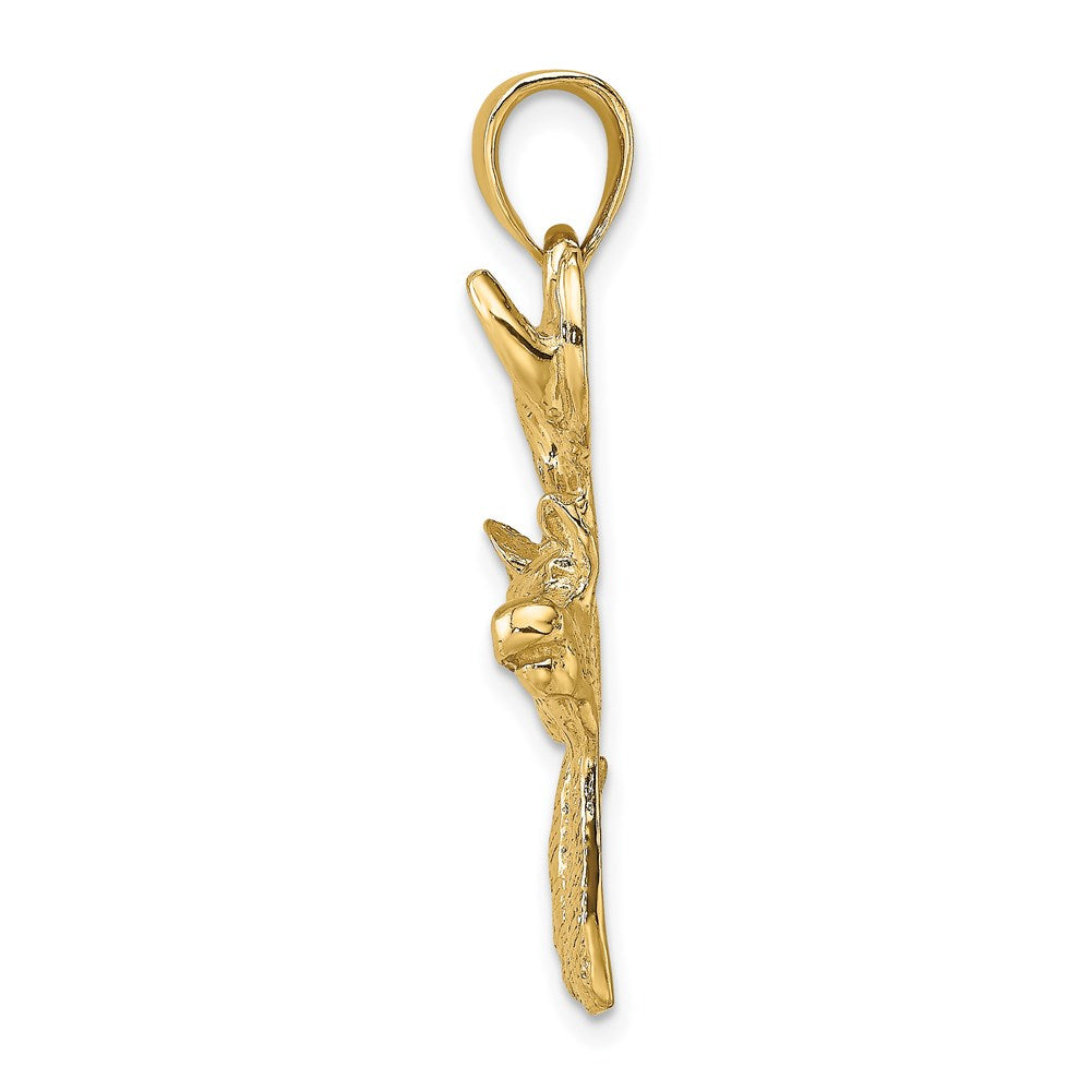 14K Gelbgold 2-D Hirschkopf-Profil-Charm