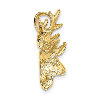 14K Gelbgold 2-D Hirschkopf-Charm mit 8 Enden
