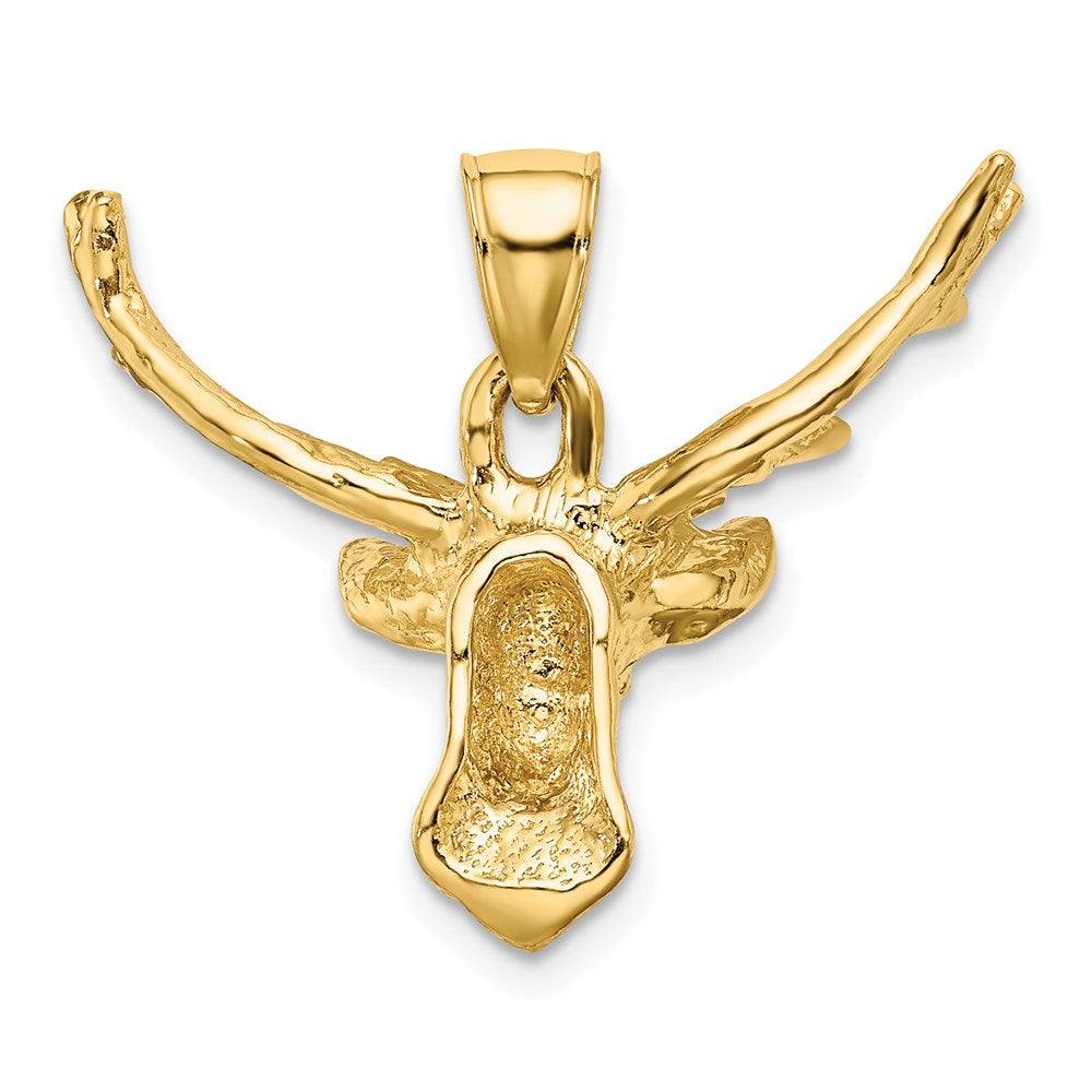 14K Gelbgold 2-D Hirschkopf-Charm mit 8 Enden