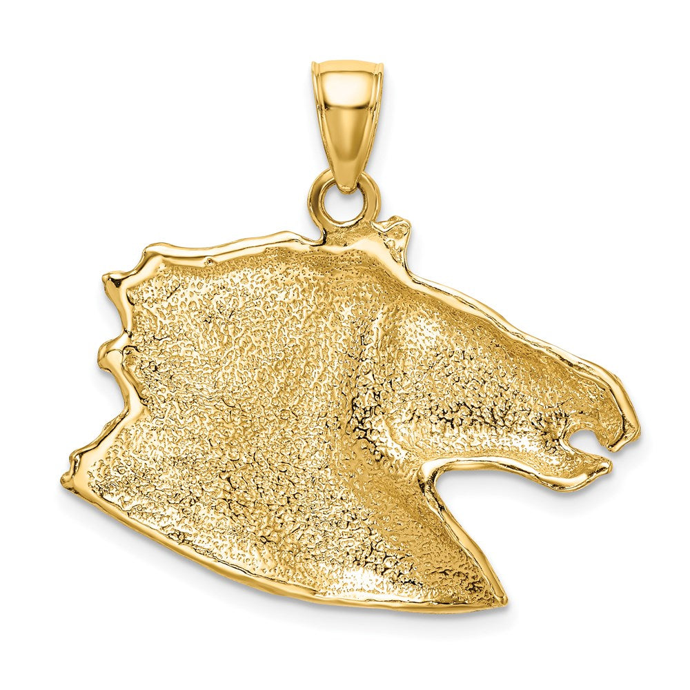 14K Gelbgold Polierter Pferdekopf-Charm
