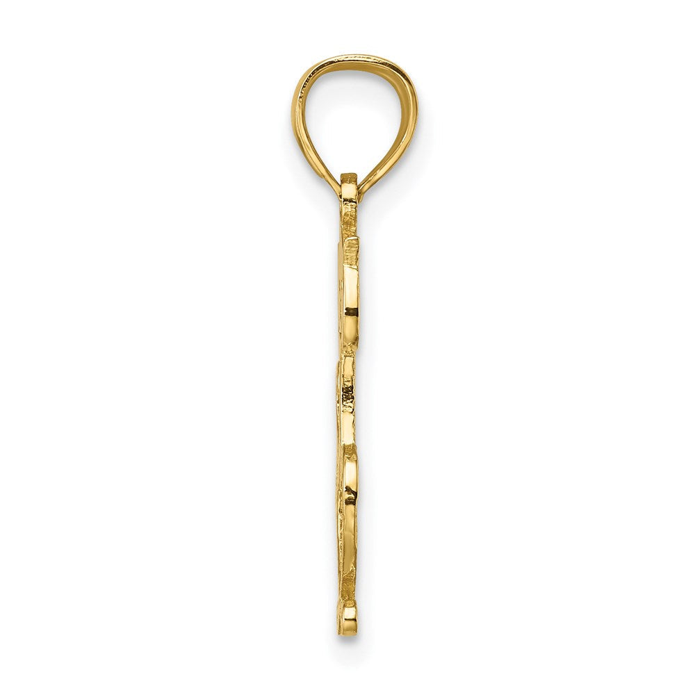 14K Gelbgold Ausgeschnitten Graviert Katze Charm