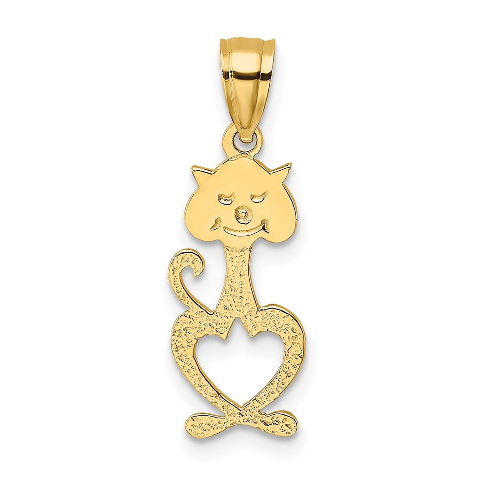 14K Gelbgold Ausgeschnitten Graviert Katze Charm