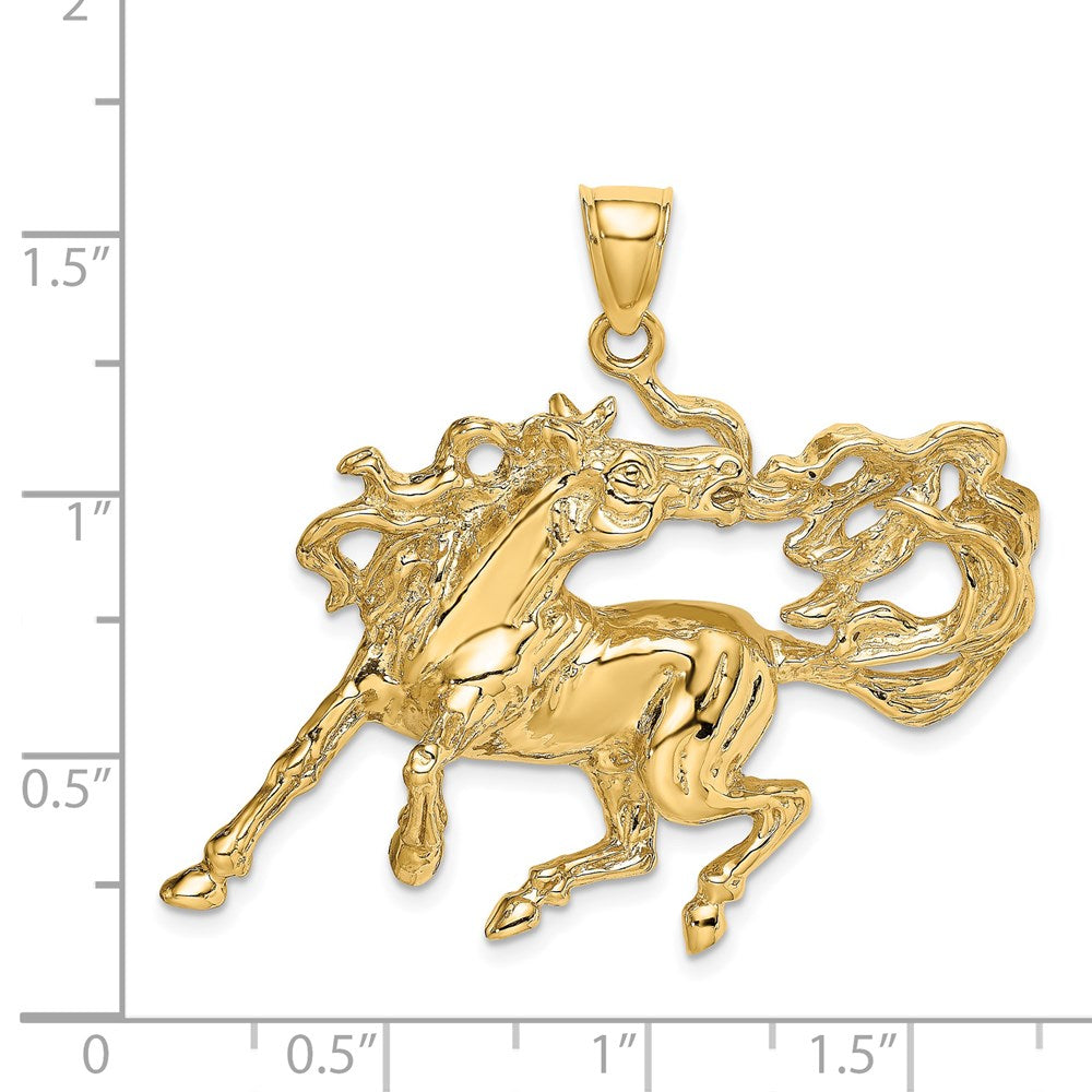 14K Gelbgold Charm „Tanzendes Pferd“