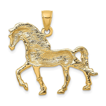 14K Gelbgold Pferd im Schritt Charm