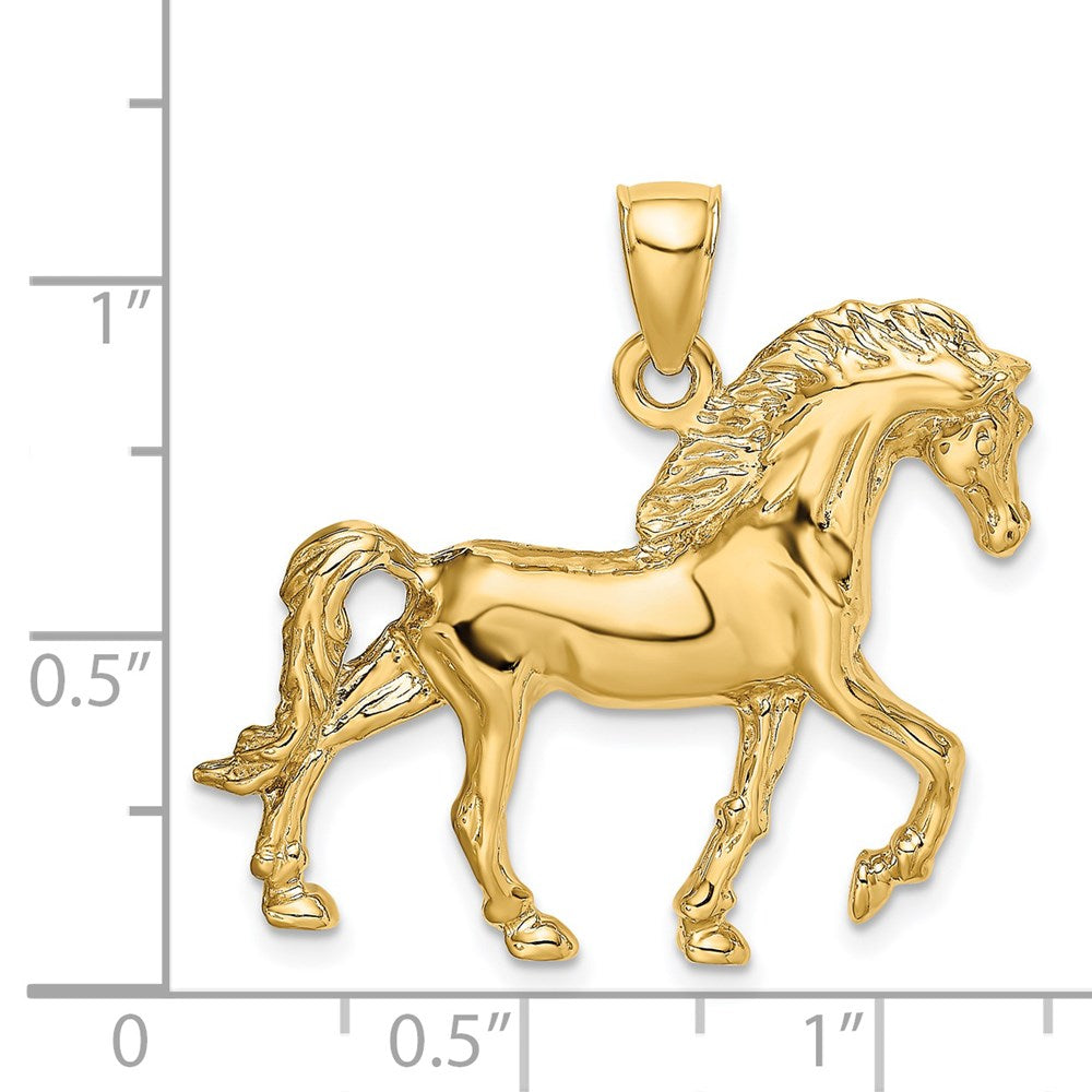 14K Gelbgold Pferd im Schritt Charm