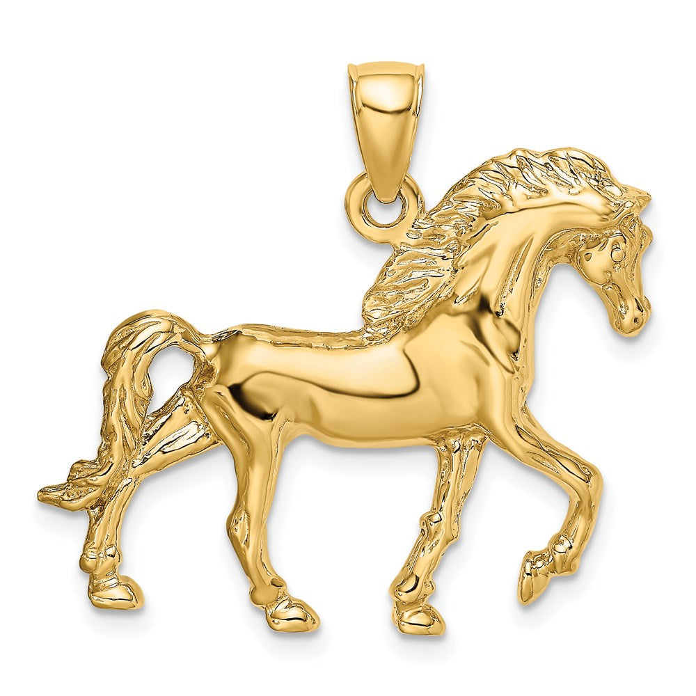 14K Gelbgold Pferd im Schritt Charm