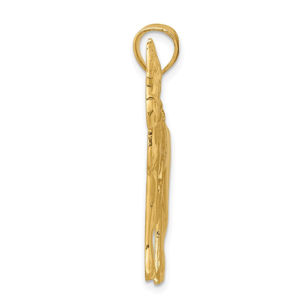 14K Gelbgold Pferd mit Sattel Charm