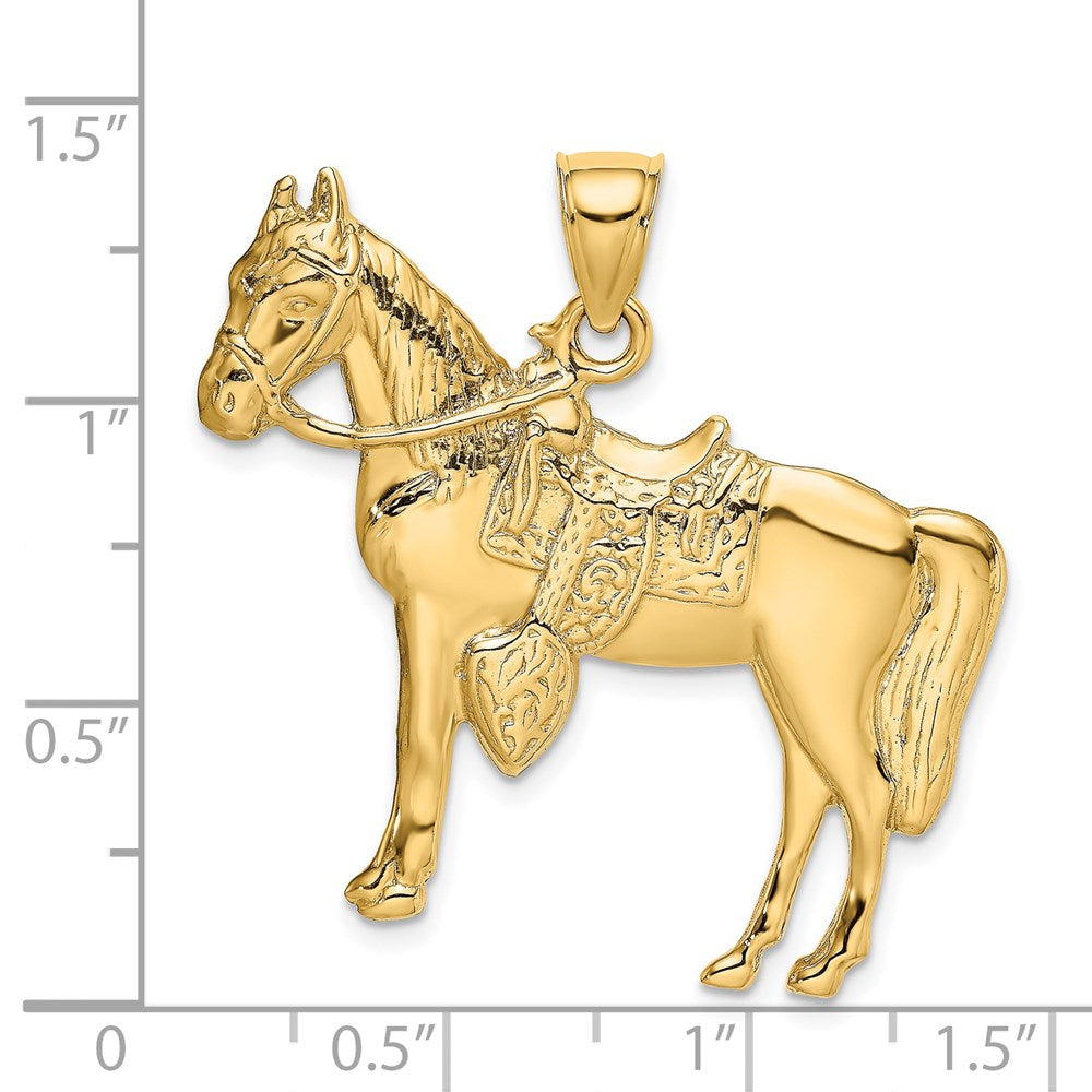 14K Gelbgold Pferd mit Sattel Charm
