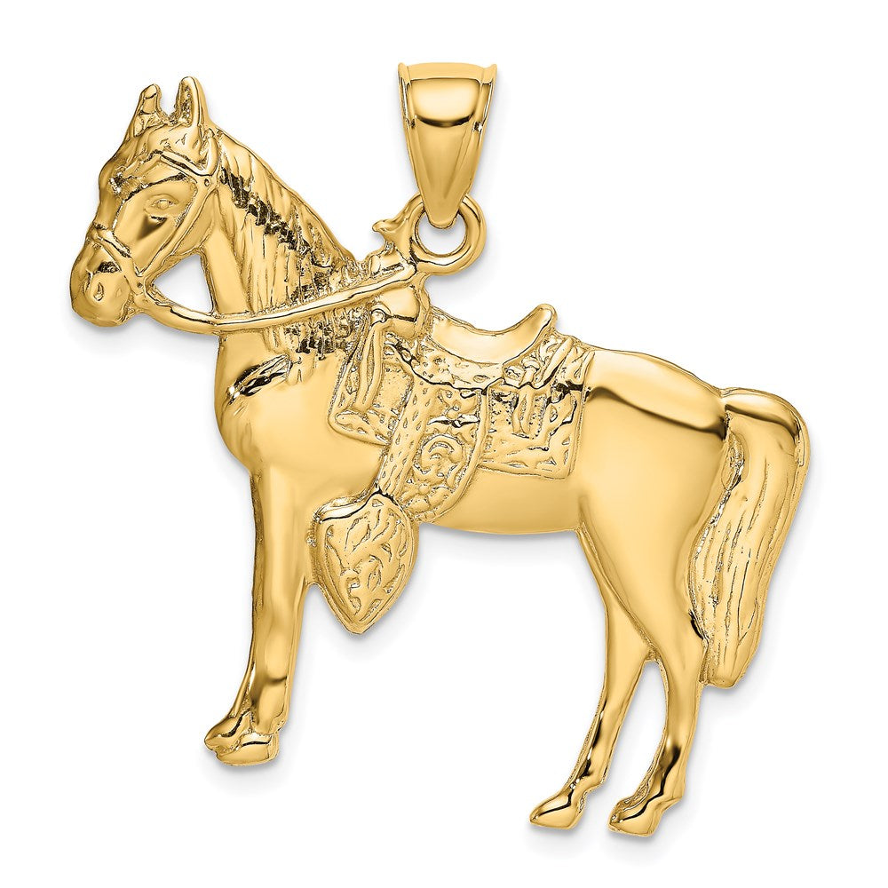 14K Gelbgold Pferd mit Sattel Charm