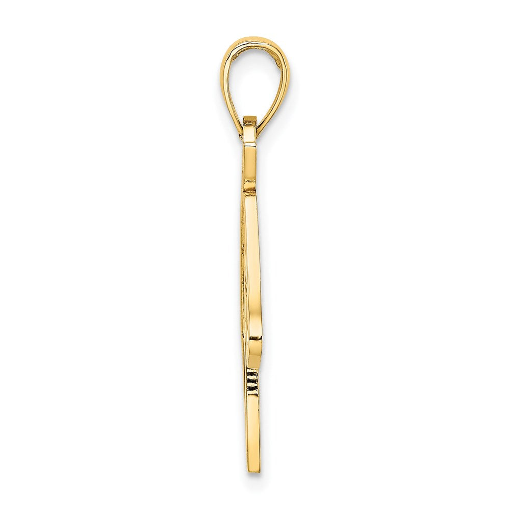 14K Gelbgold Ausgeschnitten Pferd Kopf Profile Charm
