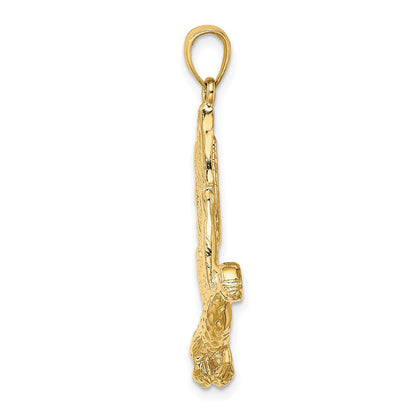 14K Gelbgold Charm fliegende Stockente