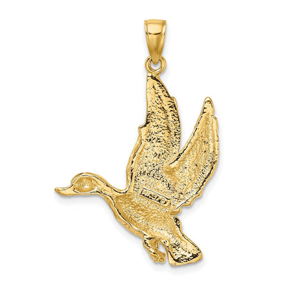 14K Gelbgold Charm fliegende Stockente