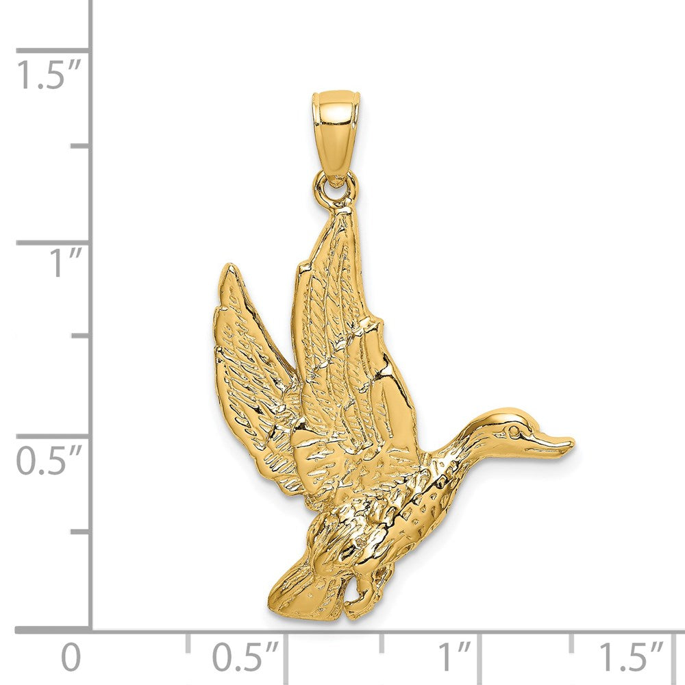14K Gelbgold Charm fliegende Stockente
