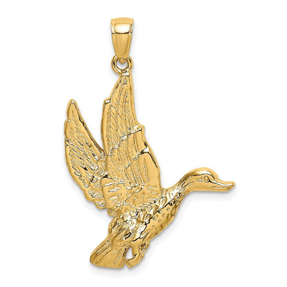 14K Gelbgold Charm fliegende Stockente