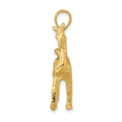14K Gelbgold 3-D Polierter Pferde-Charm