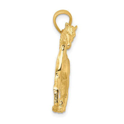 14K Gelbgold Polierter Pferde-Charm