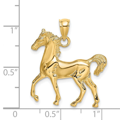 14K Gelbgold Polierter Pferde-Charm