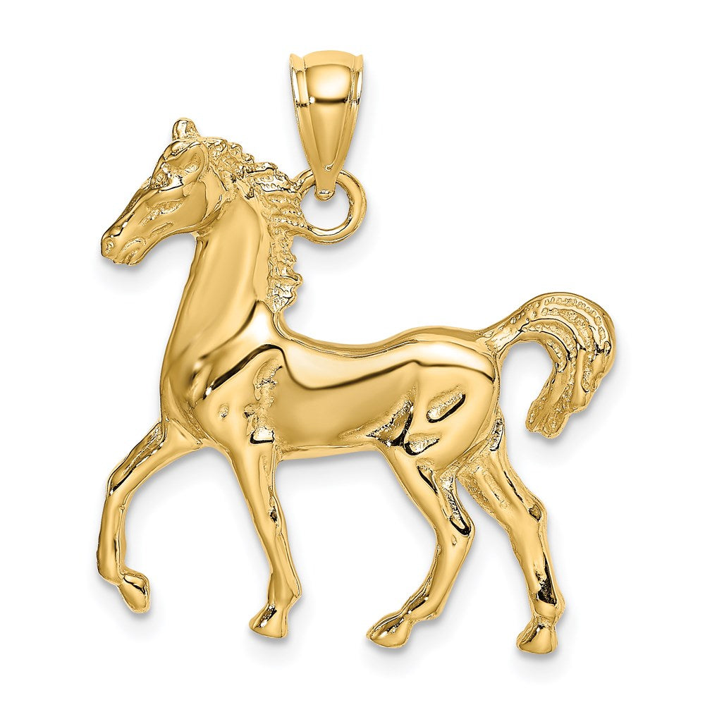 14K Gelbgold Polierter Pferde-Charm