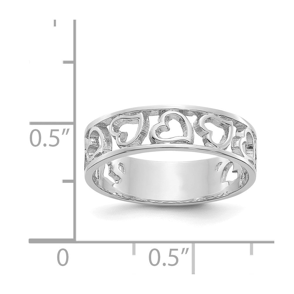 14K Weißgold Ring in Herzform