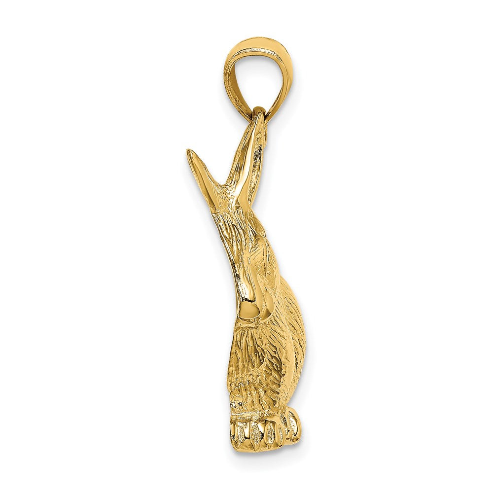 14K Gelbgold Charm „Sitzender Hase“ mit strukturierter Oberfläche