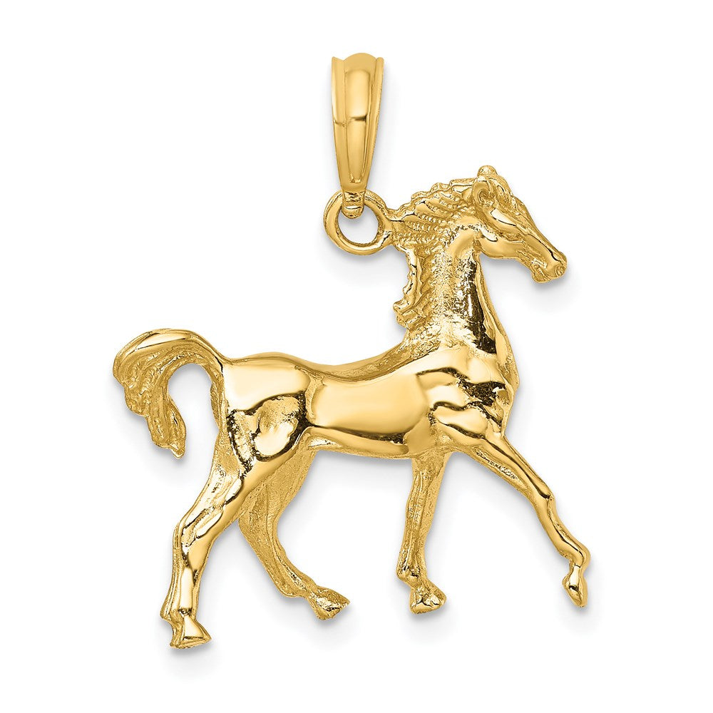 14K Gelbgold 3-D Pferde-Charm