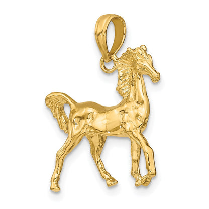14K Gelbgold 3-D Pferde-Charm