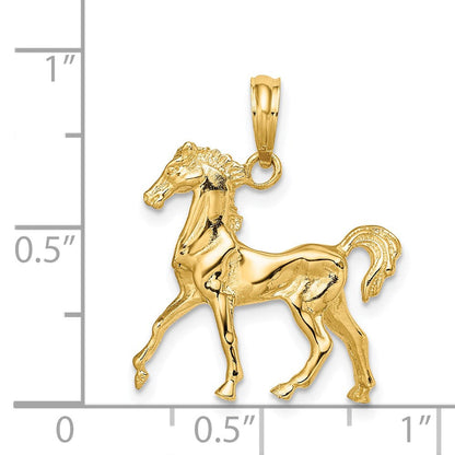 14K Gelbgold 3-D Pferde-Charm