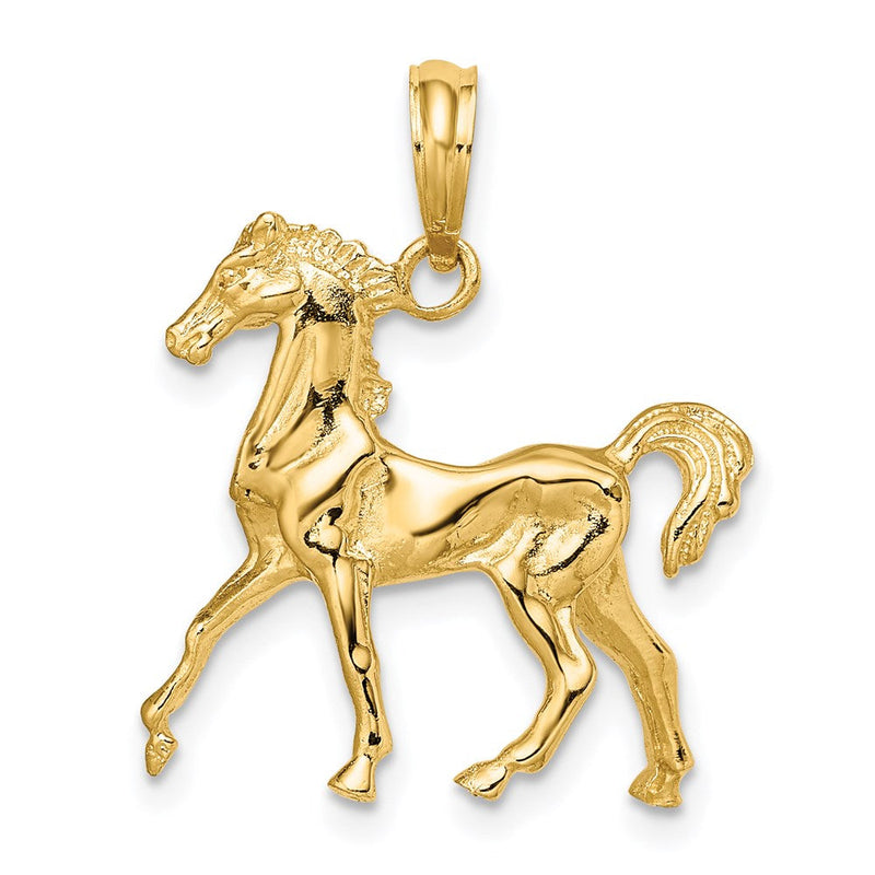 14K Gelbgold 3-D Pferde-Charm