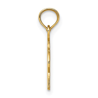 14K Gelbgold Graviert Flach Adler Kopf Charm