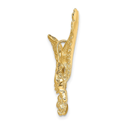 14K Gelbgold Adler-Charm mit Schnabel berührt Krallen