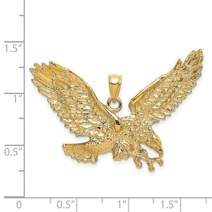 14K Gelbgold Adler-Charm mit Schnabel berührt Krallen