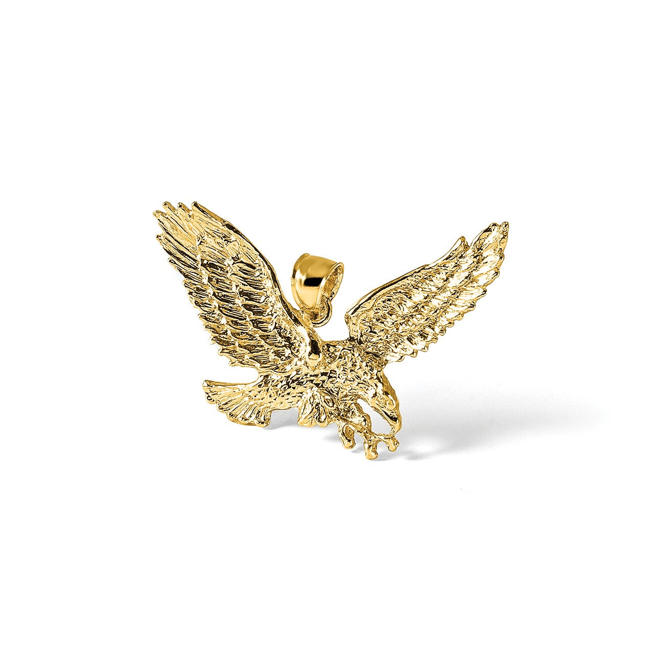 14K Gelbgold Adler-Charm mit Schnabel berührt Krallen