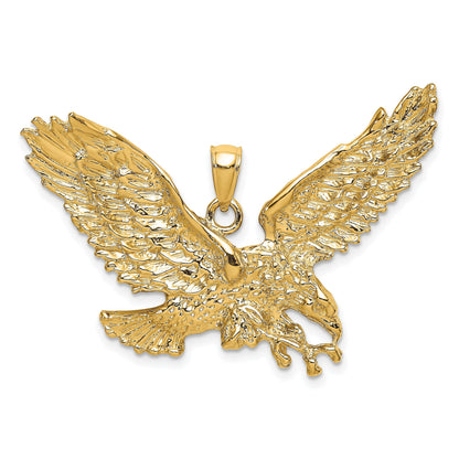 14K Gelbgold Adler-Charm mit Schnabel berührt Krallen