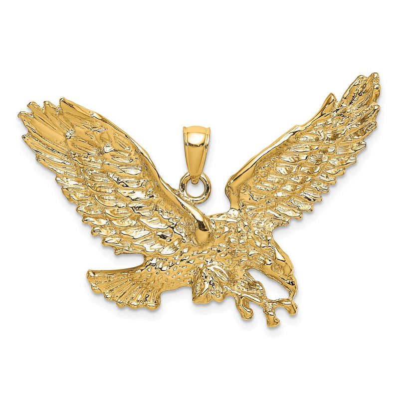 14K Gelbgold Adler-Charm mit Schnabel berührt Krallen