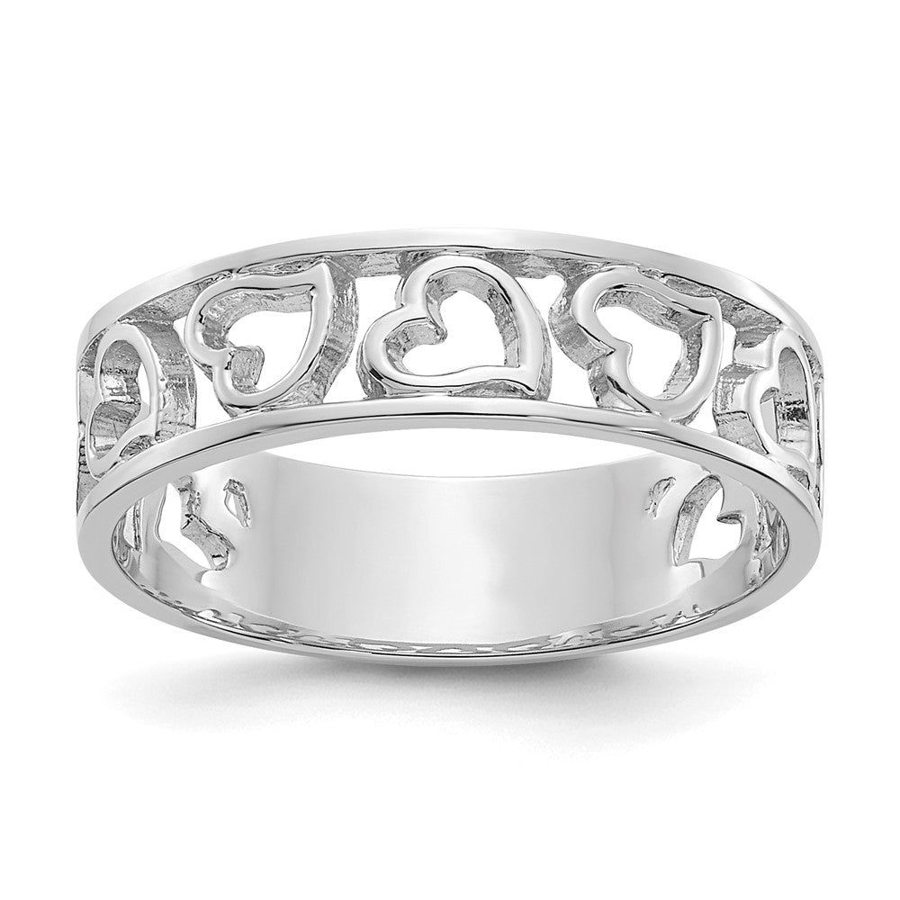 14K Weißgold Ring in Herzform