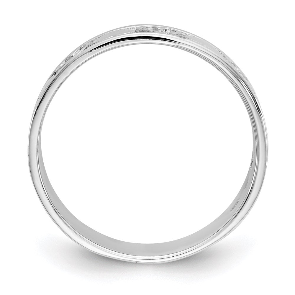 14K Weißgold Herzring