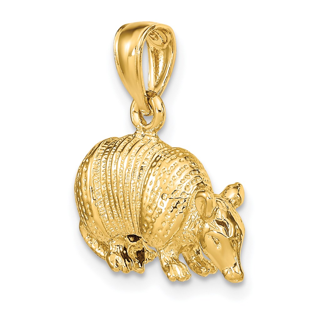 14K Gelbgold 3-D-Gürteltier-Charm