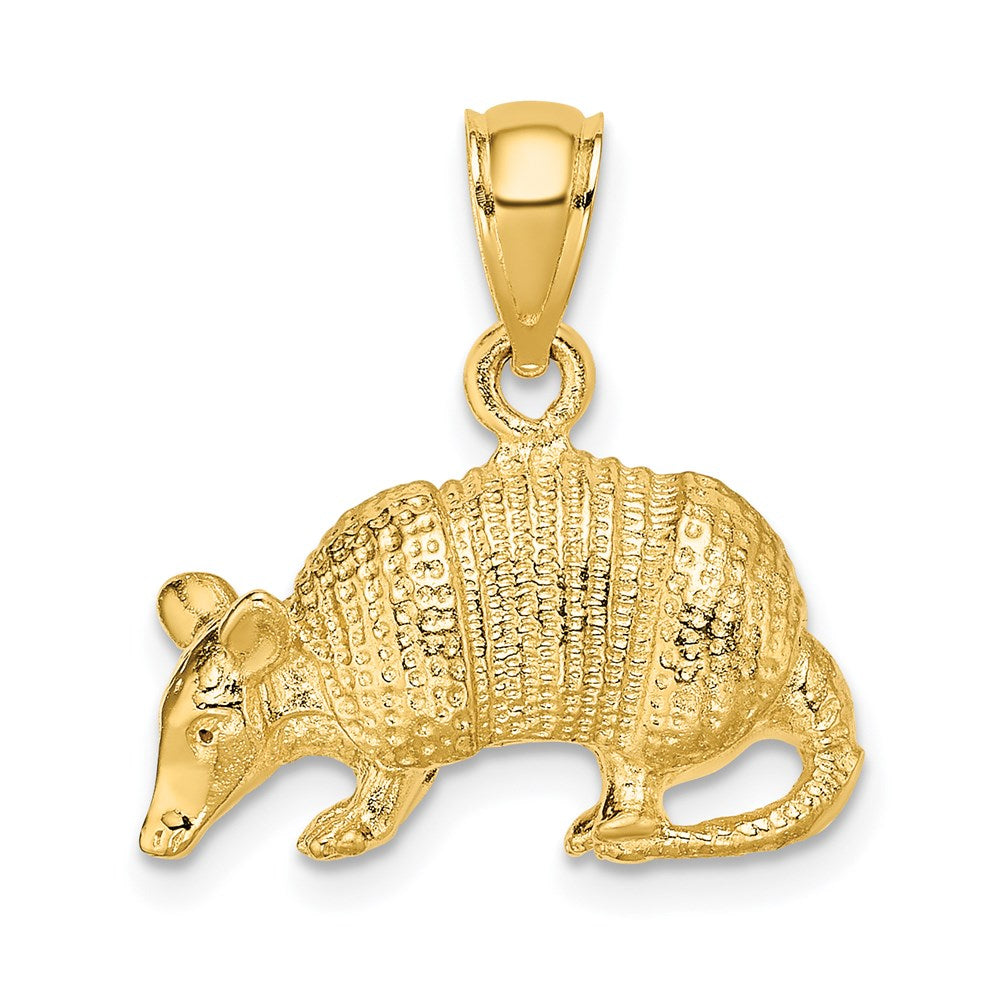 14K Gelbgold 3-D-Gürteltier-Charm