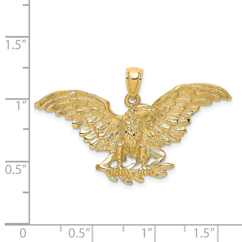 14K Gelbgold Adler mit ausgebreiteten Flügeln Charm