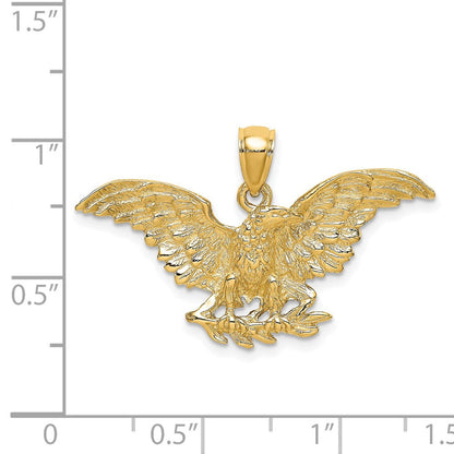14K Gelbgold Adler mit ausgebreiteten Flügeln Charm