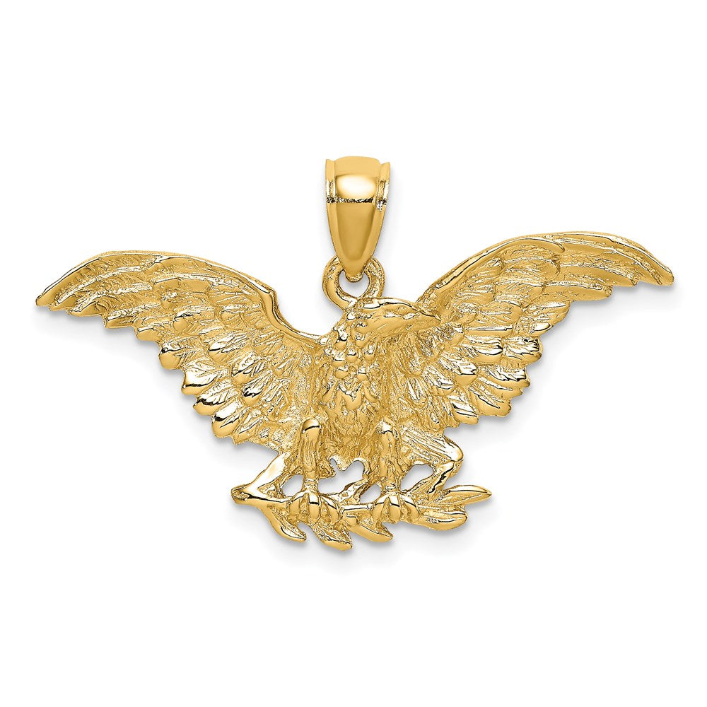 14K Gelbgold Adler mit ausgebreiteten Flügeln Charm