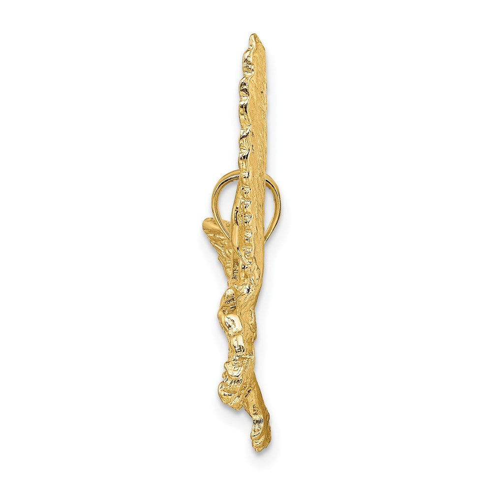 14K Gelbgold Adler-Charm mit Schnabel, der die Krallen berührt
