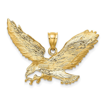 14K Gelbgold Adler-Charm mit Schnabel, der die Krallen berührt